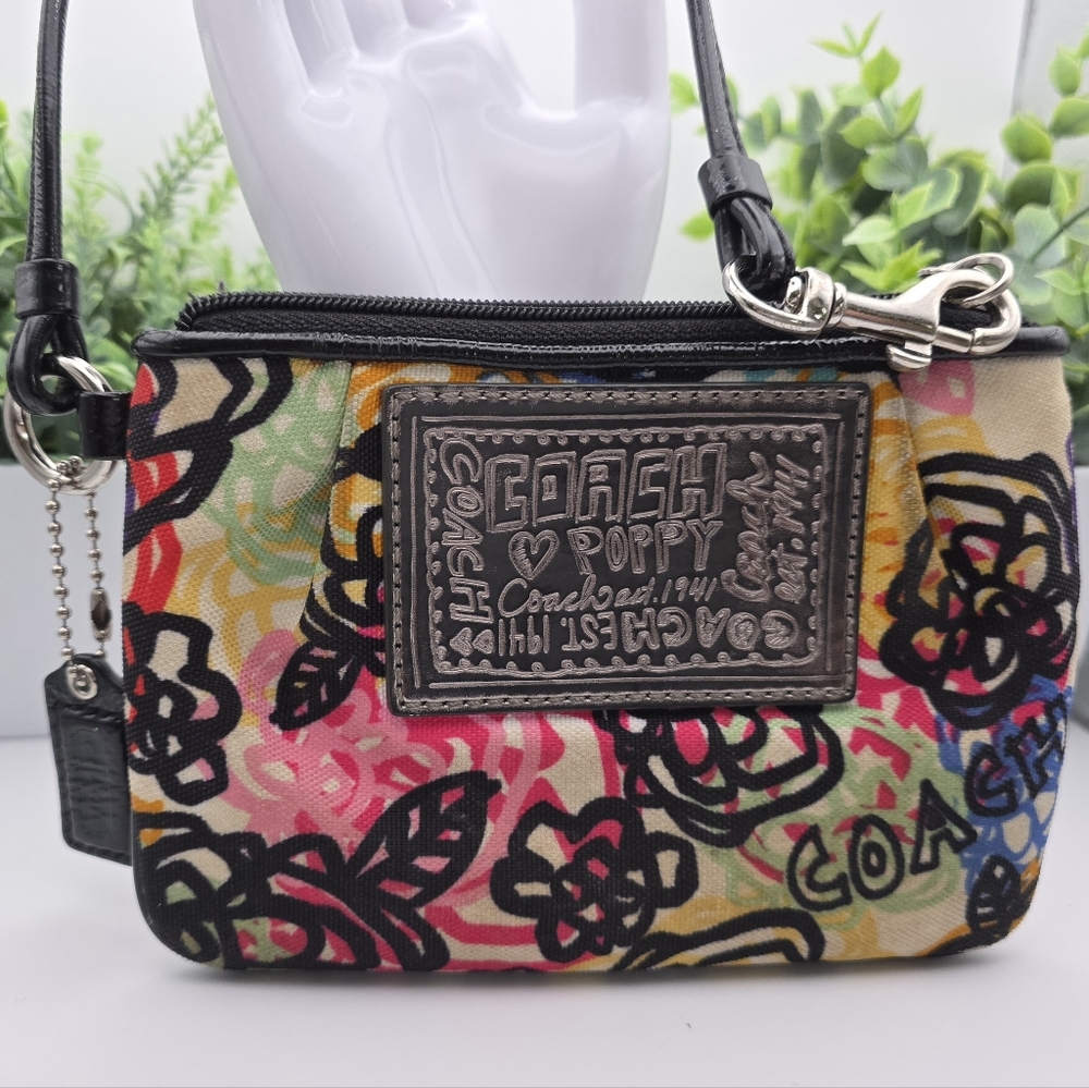 Coach Poppy Graffiti Flower Wristlet